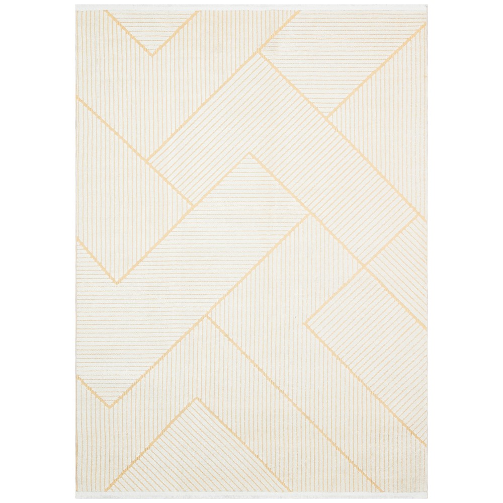 Jazz Jaz15 Geometric Indoor Outdoor Rugs in Amber Yellow